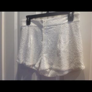 Anthropologie Eden white sequin shorts, Medium